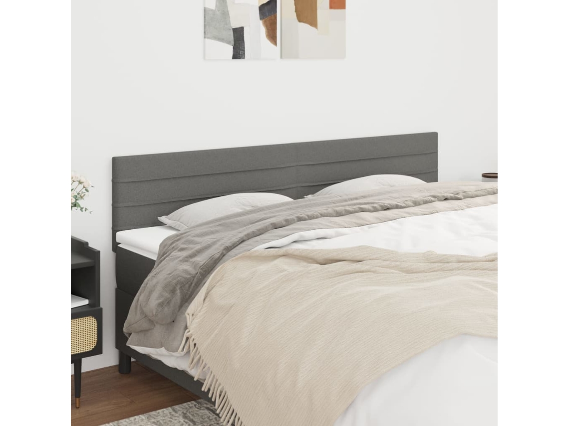 Vidaxl Cabeceiras Cinzento-escuro 160x5x78/88 Cm Tecido