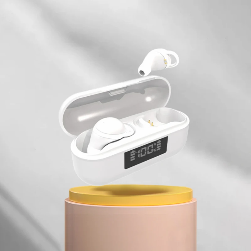 Fones de Ouvido Bluetooth Tws para Dormir , Fones de Ouvido Estéreo Verdadeiros Invisíveis, com Microfone. MDUG (brancos)