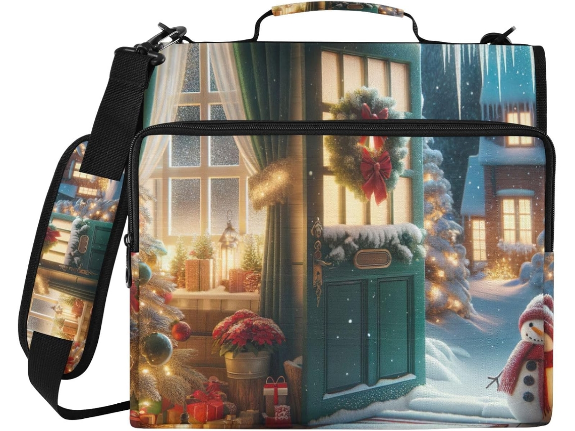 Bolsa Organizadora Em Formato De Árvore Natal Com Boneco Neve, Ideal Escola E Escritório Resistente À Água, Com
