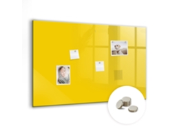 Quadro De Vidro Magnético Amarelo Claro Para A Sala De Estar Espelharte (90x60 Cm)
