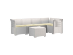 Maison Exclusive - Sofá De Jardim De 5 Pessoas Com Almofadas Visual De Rattan Pp