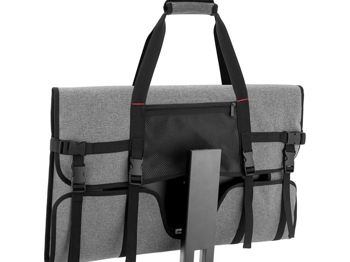 Estojo Para Transporte De Telas E Monitores Lcd 27 Polegadas, Com Forro Acolchoado Veludo, Cinza.-aquaforge