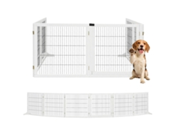 Barreira de Segurança de Madeira Dobrável para Escadas e Portas 432x36x70 Cm Branco S/MARCA
