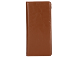 Mali capa de Couro Flip Resistente a Riscos para Huawei Mate X2 Marrom Claro