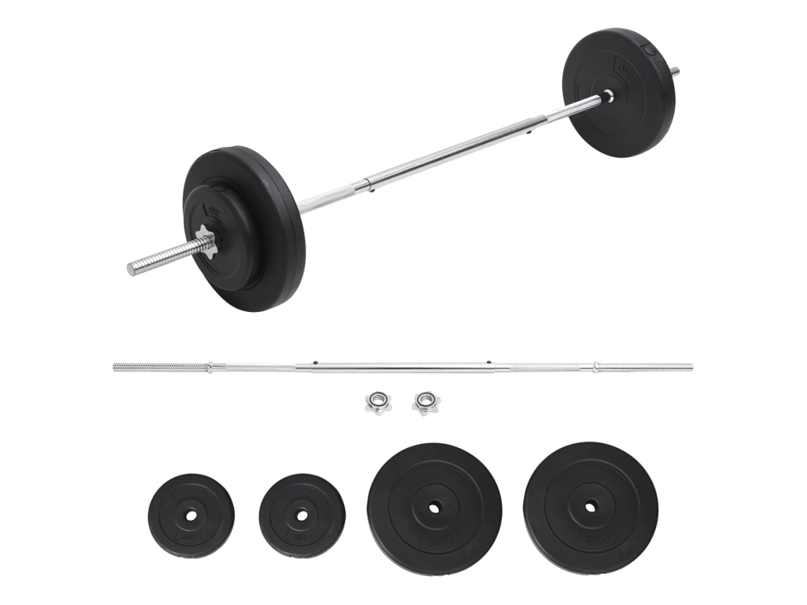 Barbell, Barbells Vidaxl Vermelho Aço (n/a)