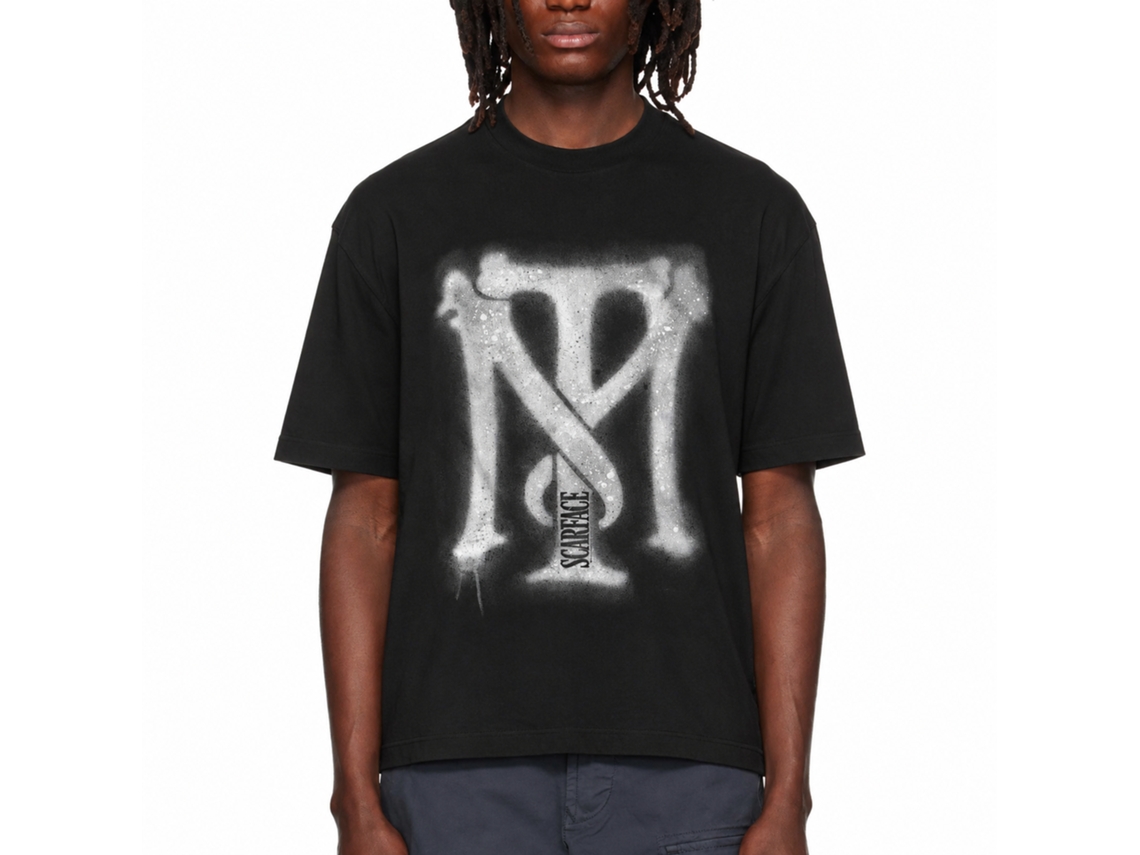 Rockinstone Scarface Movie Spray Paint Black Adult T-shirt Size:xxl