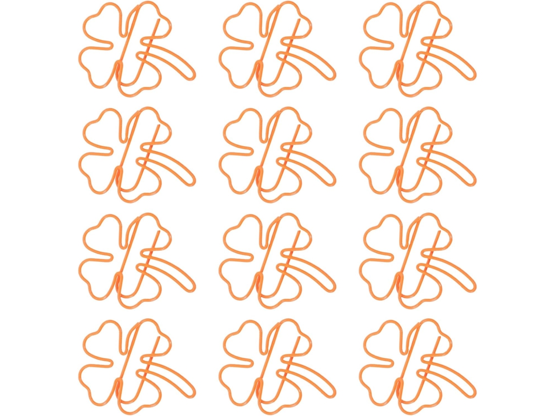 Iplusmile Conjunto de 40 Clips Resistentes em Metal Laranja, Formato Trevo, Decorativos e Versáteis, para Projetos