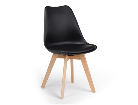 WEHOME Conjunto de 4 Cadeiras de Interior Candice Design Moderno Preto