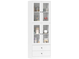 Armário de cozinha ZENCORE SERVICES com 4 portas, prateleiras ajustáveis, 76x40x181,5cm, branco