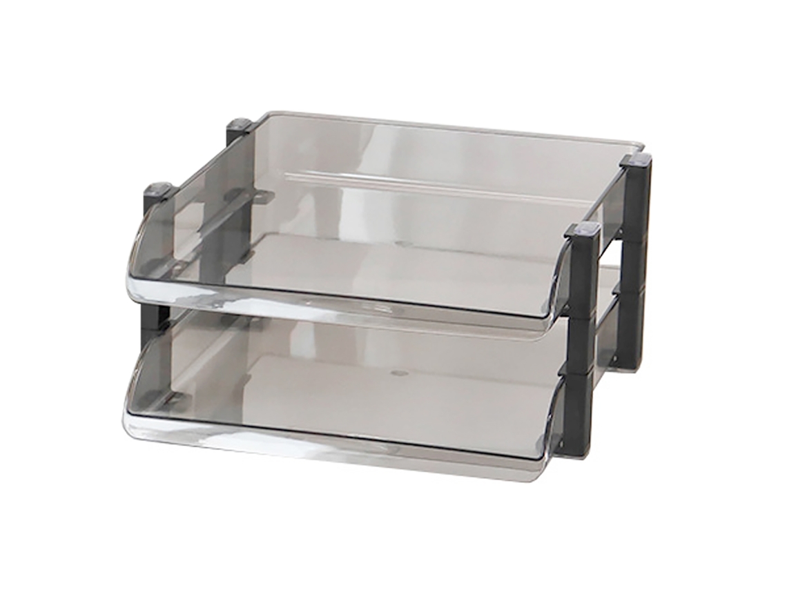 Prato para Arquivos de Mesa 2 Andares Preto S/MARCA