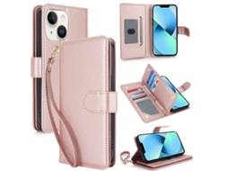 Capa Carteira De Couro Para Iphone 13 - Com Rfid - Para Vários Cartões