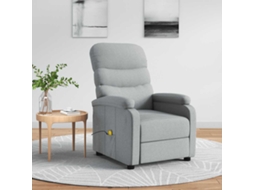 Vidaxl Poltrona De Massagens Tecido Cinzento-claro