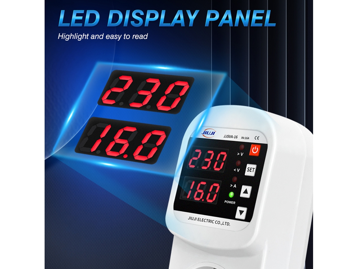 Socket Protector Automático com Display LED e Recarga Automática para Refrigerador | S/MARCA