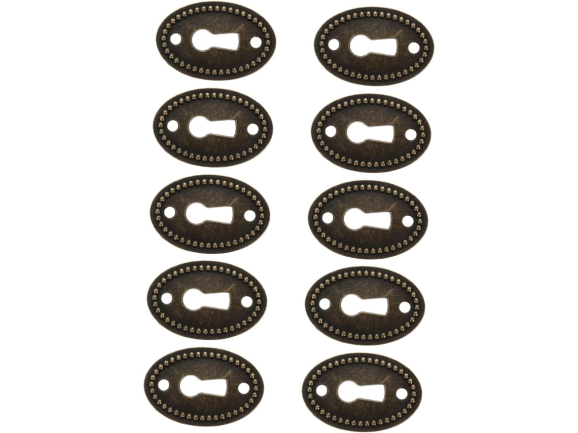 Placa De Fechadura Oval Folheada A Prata, 50 Peças, 38x25mm