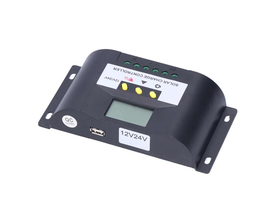Controlador De Carga Solar Inteligente Com Timer Ajustável E Display Lcd - 60a Para Cargas Cc