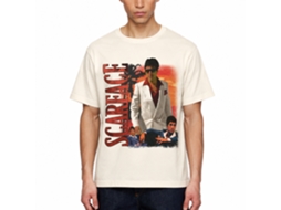 Rockinstone Scarface Movie Palm Tree Sunset Background Solid Natural Adult T-shirt Size:xxl