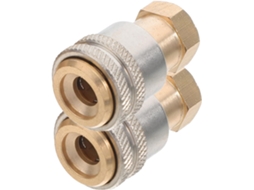 Adaptador De Bico De Latão Dourado Para Inflar Pneus, 2 Unidades, Trava Rápida, Compatível Com Válvulas Padrão.