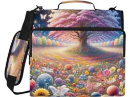Organizador De Bolsa Floral Colorido, Pasta Com Zíper De 3-argolas Escola E Trabalho, Estojo De Armazenamento