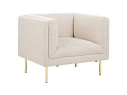 Poltrona Beliani Moen De Tecido Creme Claro 87x75x72