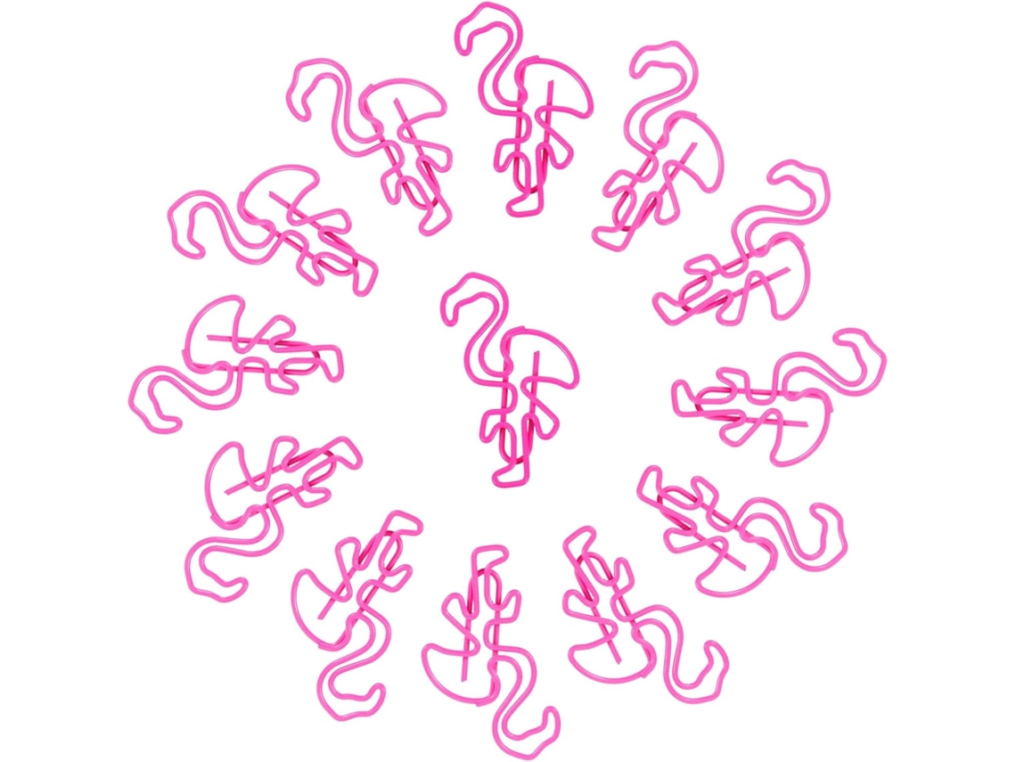 30-clips De Papel Metálicos Em Formato Flamingo Rosa, Resistentes E Criativos Para Escritório Escola, Pacote Com