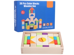Mali blocos de Construção Madeira Multicoloridos Educativos para Crianças com Caixa (30pcs)