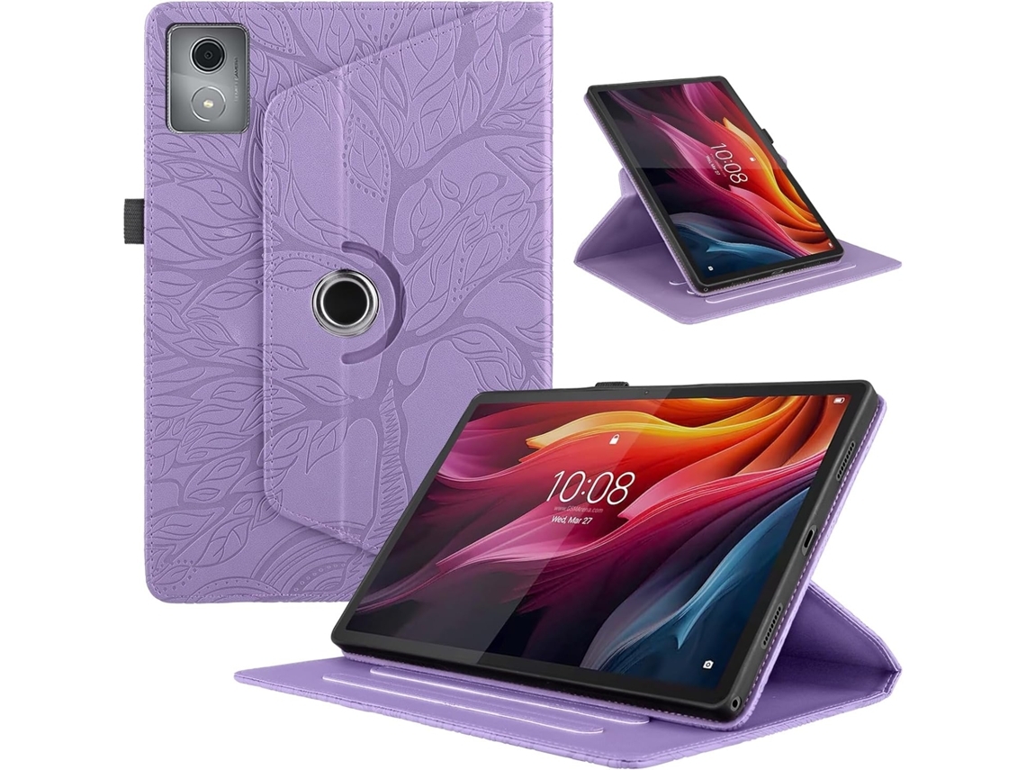 Para Lenovo Tab P12 12,7 Polegadas 2023 Capa Protetora, Rotação De 360 Graus Roxa Veanxin