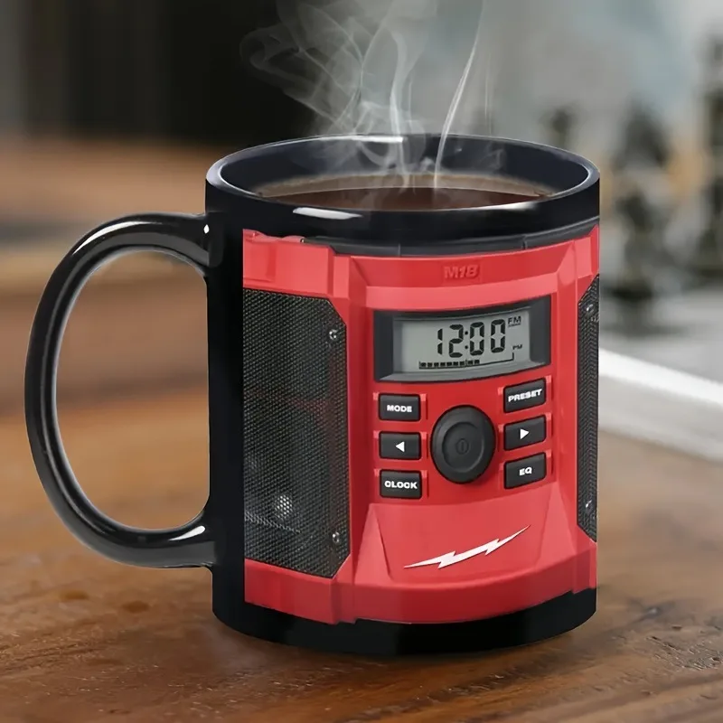 Caneca de Cerâmica Vermelha em Formato de Ferramenta Elétrica para Café e Chá com Leite em 3d. MDUG (330ml)