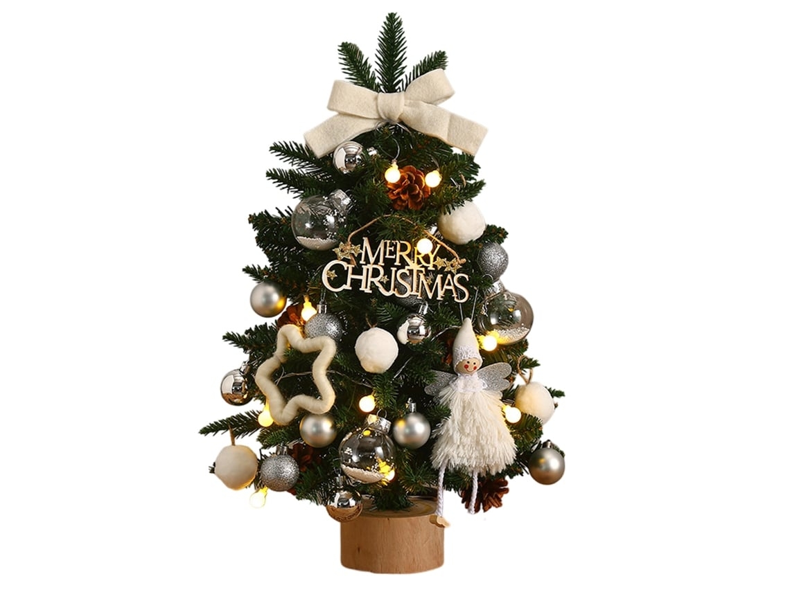 Mini Árvore de Natal com Luzes Led e Estrela no Topo, Conjunto Decorativo em Pvc, Baixo Consumo, Moderno, Ergonômico, Uso Diário STELASPLEN