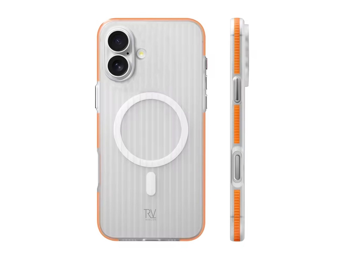 Capa Rvelon Corrugated Magsafe Para Iphone 17 - Laranja