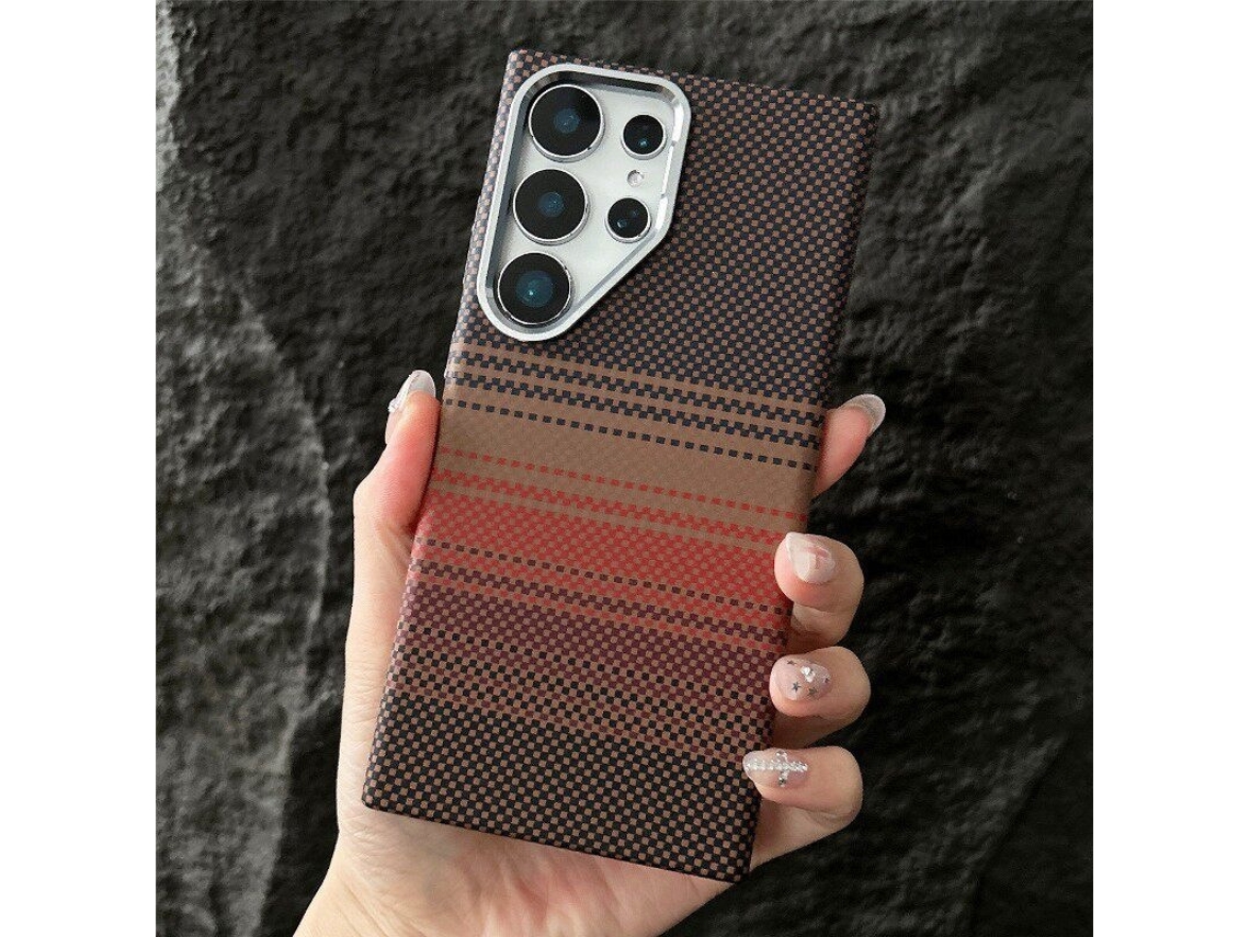 Capa Hexinyigjly Para Samsung S25 Ultra, Compatível Com Magsafe, Fibra Aramid 600d, Proteção Militar