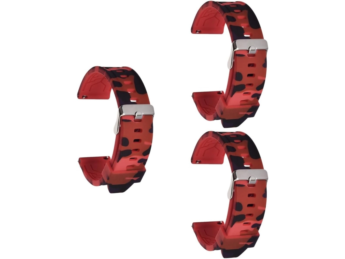 Conjunto De 3 Pulseiras Silicone Camufladas Para Relógios