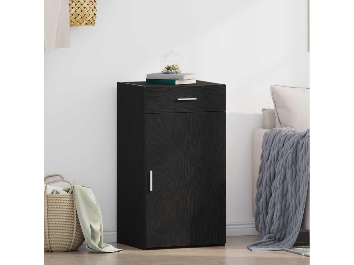 Vidaxl Buffet Com Gaveta Carvalho Preto 50 X 42,5 X 93 Cm