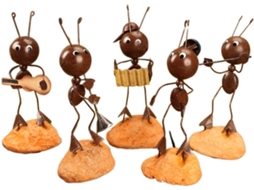 Conjunto de 5 Peças Artesanato Decorativo Criativo em Forma Formiga, Feito Liga Metálica e Resina. CHABERLU