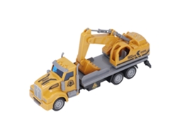 Ats brinquedo de Escavadeira Amarela 1:48, Veículo de Construção com Retorno Automático, Brinquedo Educativo para Crianças com Mais de 3 Anos