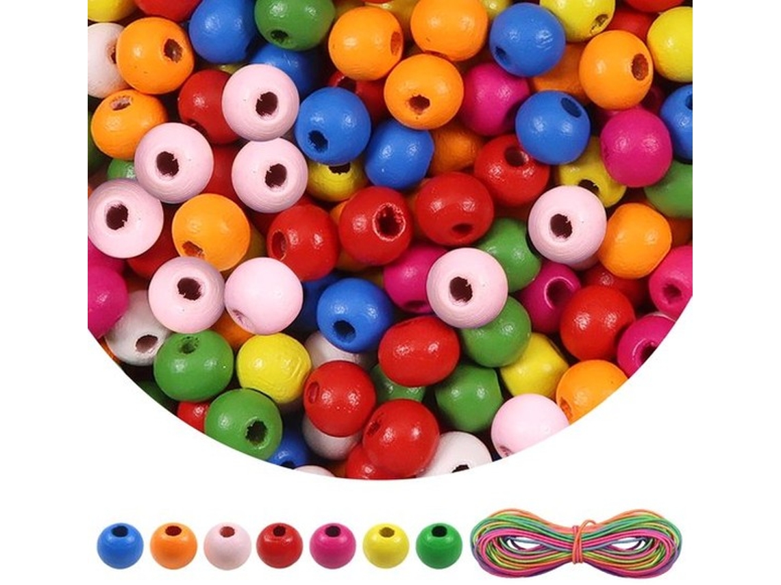 Aanbevolen Keuze - Kralen Set Van 200 Stukken - Natuurlijke Ronde Kralen 14 Mm - Veelkleurig - Diy Sieraden - Plastic Opbergdoos - Licht En Sterk - Kr