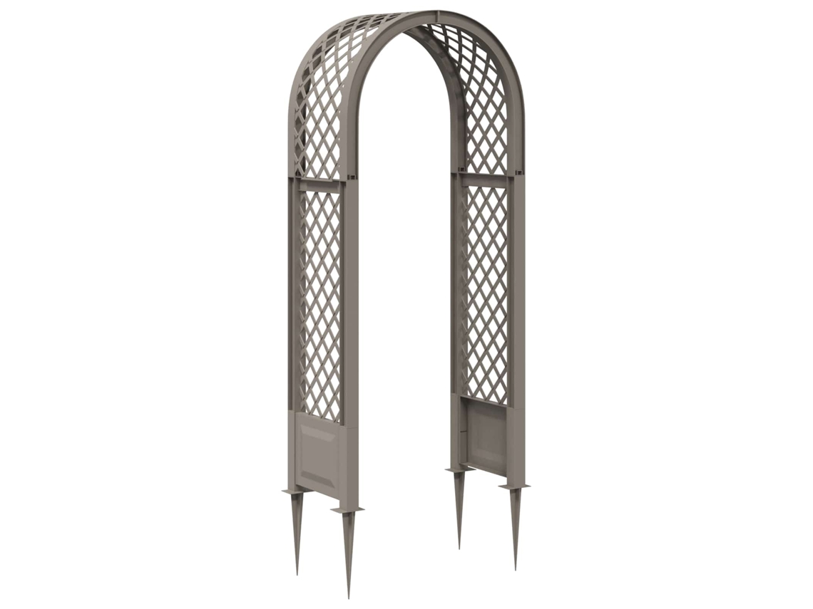 Vidaxl Arco De Rosa Com Pontas Pp Cinzento