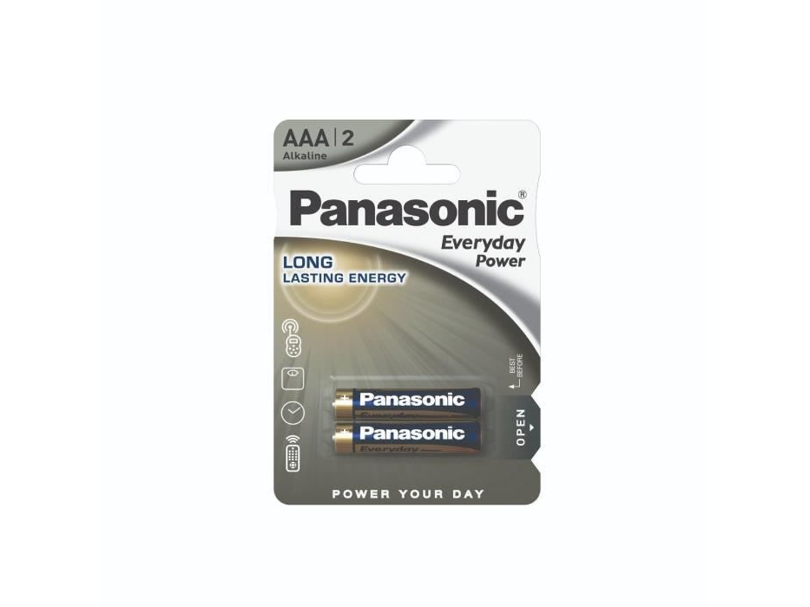 Blister de 2 Pilhas Alcalinas Prata de Potência Diária Bateria Aaa de 1 5 V PANASONIC