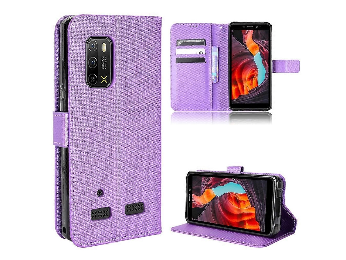 Capa De Couro Com Textura De Diamante Para Ulefone Armor X10 / X10 Pro