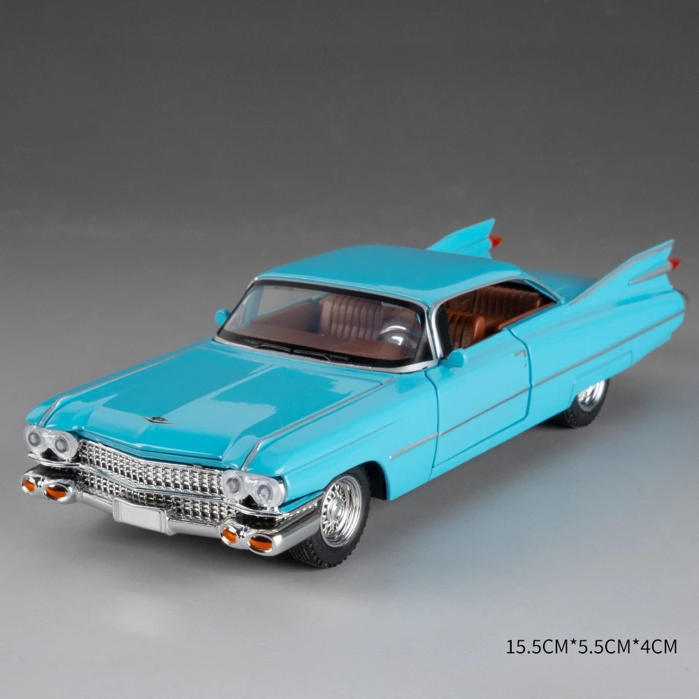 (azul Eldorado) 1:32 - Miniatura De Carro - Fundição Em Metal - Simulação De Som E Luz - Portas Abrem