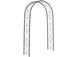 Arco para Jardim Aço Cor Preto 125x37x230 cm Outsunny