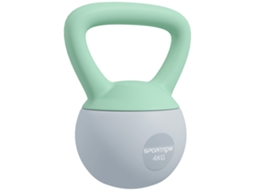 Kettlebell VELTUS TRADE, 4 Kg, preenchido com areia, verde e cinza