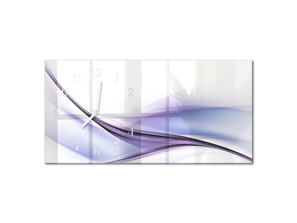 Relógio De Parede De Vidro Violeta Espelharte (60x30cm)