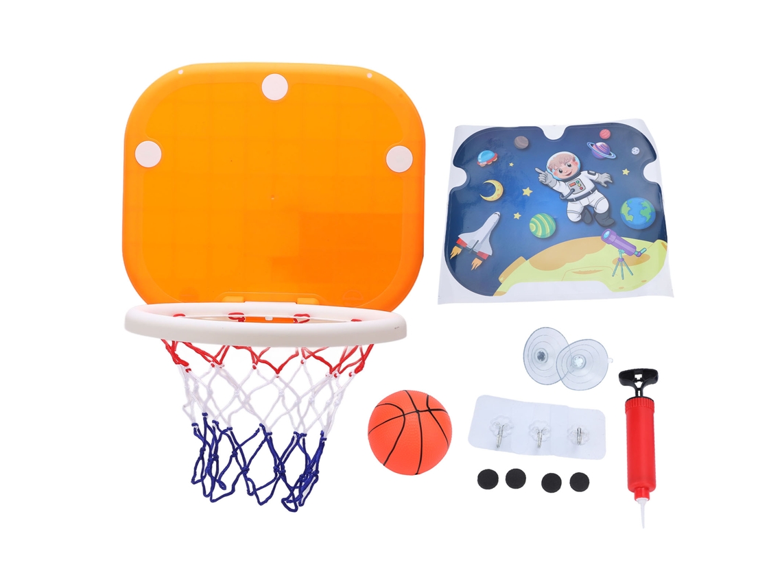 Arco de Basquete Infantil Indoor Plegável com Ventosa Apoio Parede Porta Mini Laranja | S/MARCA