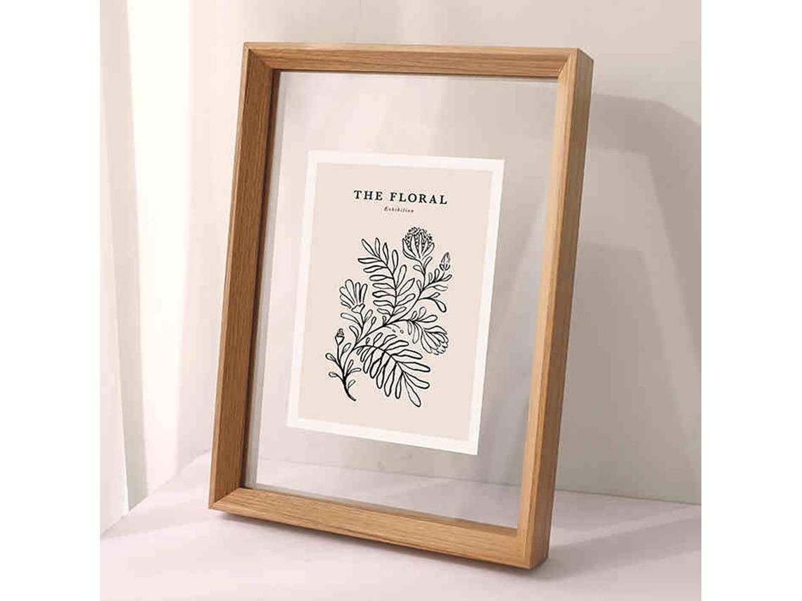 Diâmetro Interno 33 * 33 Cm) - Boîte Flottante En Bois Bois, Cadre D'affichage Flottant Transparent Double