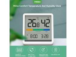 Relógio digital Miiiw com sensor de temperatura e umidade, tela LCD de 3,34 polegadas e alarme inteligente | S/MARCA