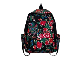 Mochila Feminina Grande E Moderna, Estilo Chinês, Com Estampa Floral Étnica Do Nordeste Da China, Ideal Para Uso Casual E Festas. Preta.