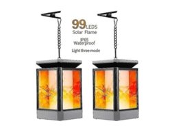 Lanterna Solar Para Área Externa Com Efeito De Chama, Luminária Pendente Decorativa, Ideal Para Jardim. Olysi Shop