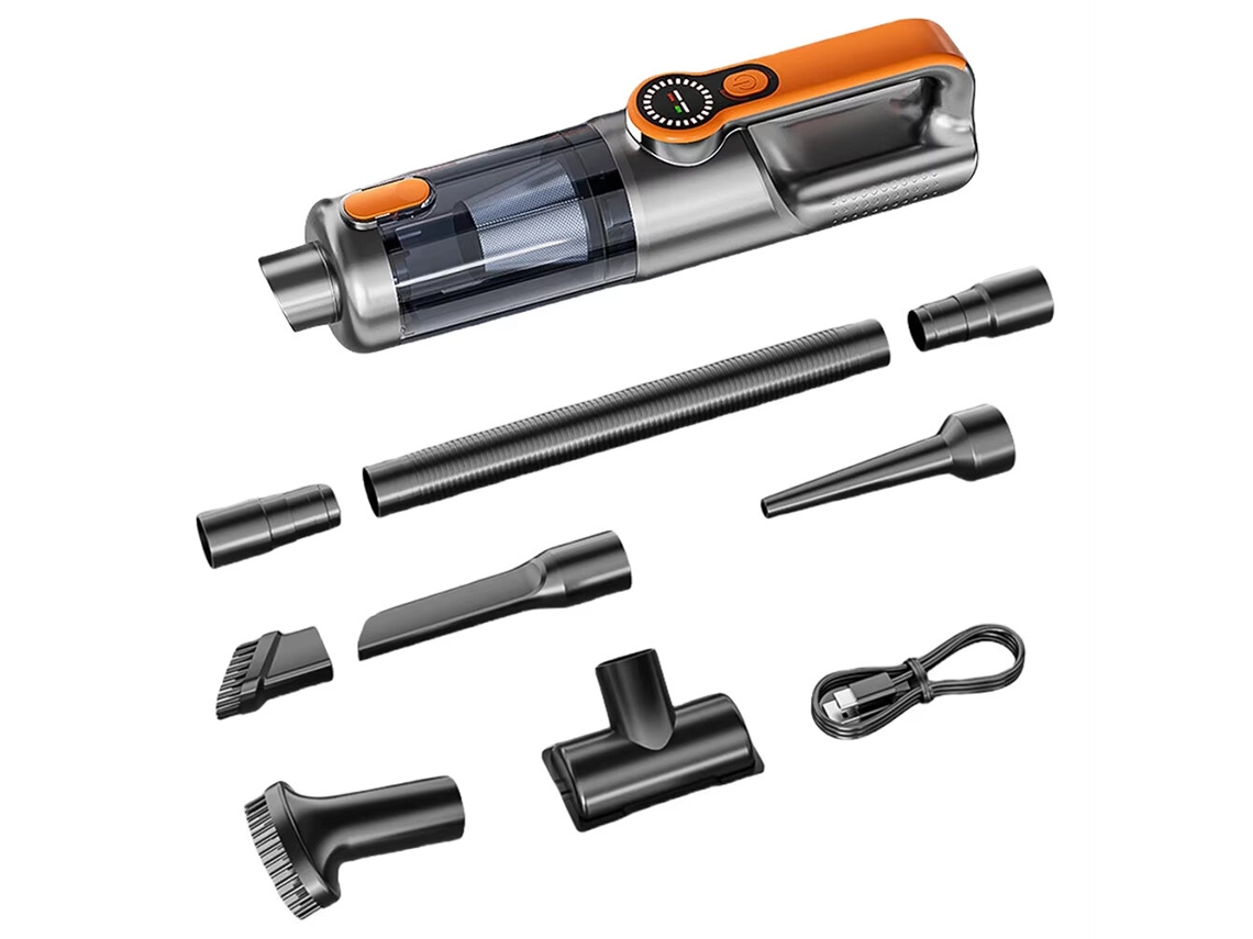 Orange-suitu St-126plus Aspirador Portátil De Alta Potência Com Sucção De 18000pa, Bateria De 6000mah, Recarregável, Sem Fios, Mini Aspirador Com Ecrã