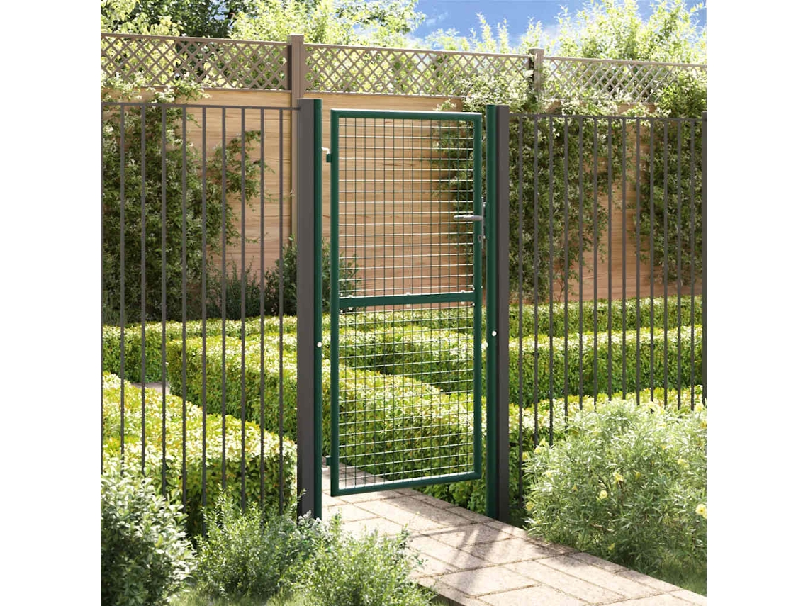 Vidaxl Portão De Cerca Em Aço 100x175 Cm Verde