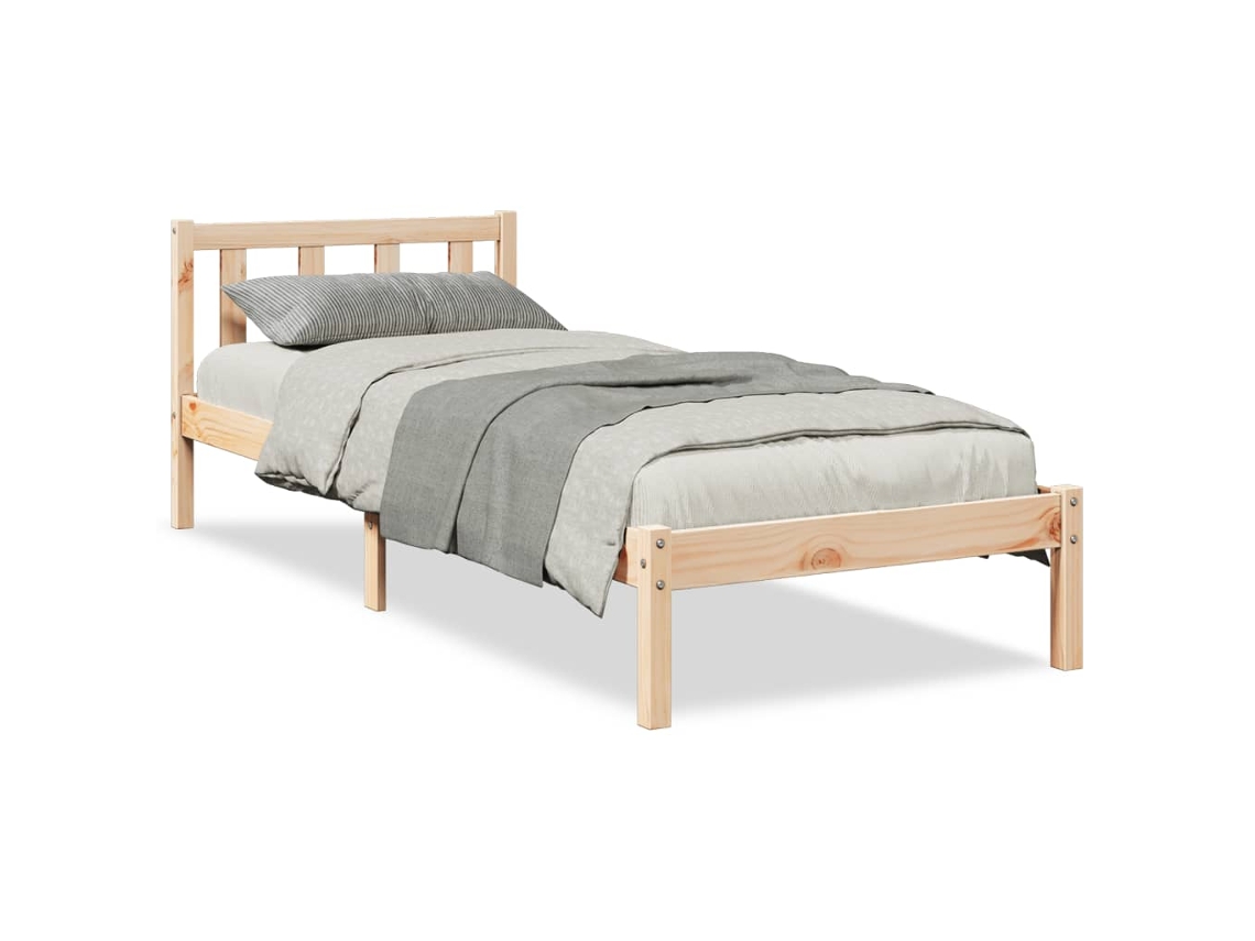 Bed Frame, Bed Frames Vidaxl Marrom Madeira De Pinho (100 X 210 Cm)
